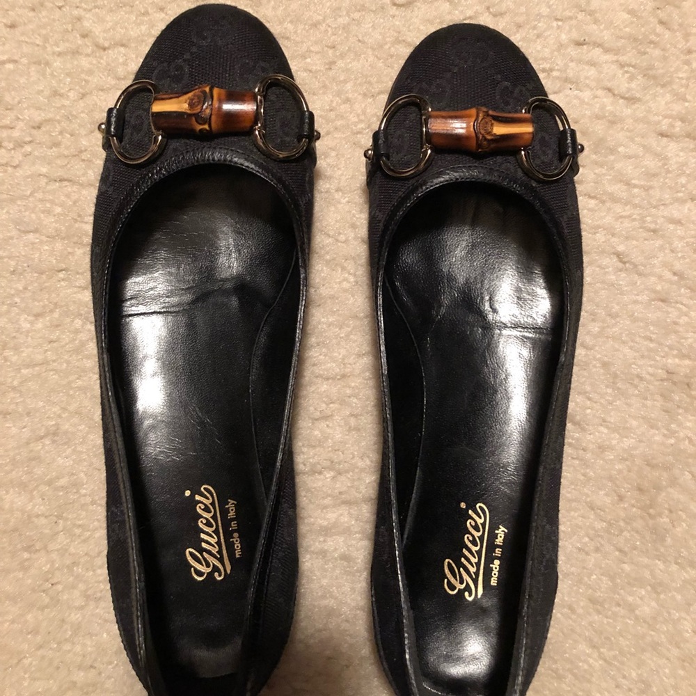 Authentic Gucci black flat women’s shoes